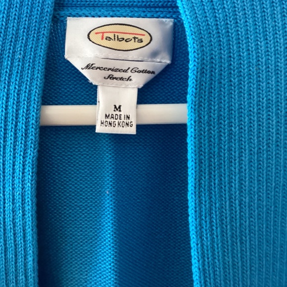 Talbots Short Sleeve Blue Sweater, Size Medium - Picture 2 of 5